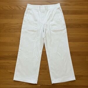 Spanx On The Go  Cropped Wide Leg Classic White Pull On Shaping Pants XL